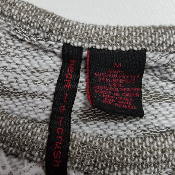 Heart n Crush Gray Lace Overlay Top - Picture 8 of 8